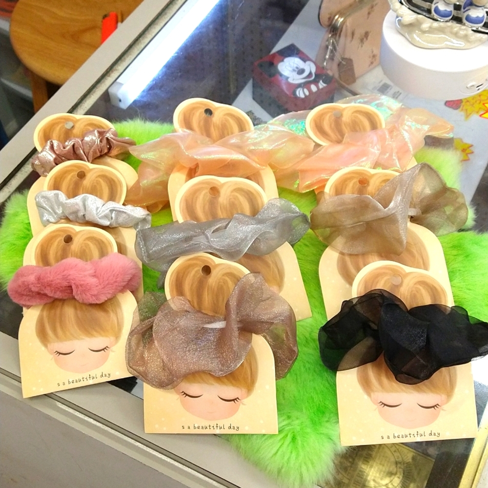Lot of 9 New Hair Scrunchies NWOT